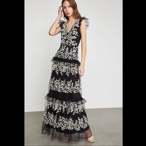 BCBG Floral Applique Gown